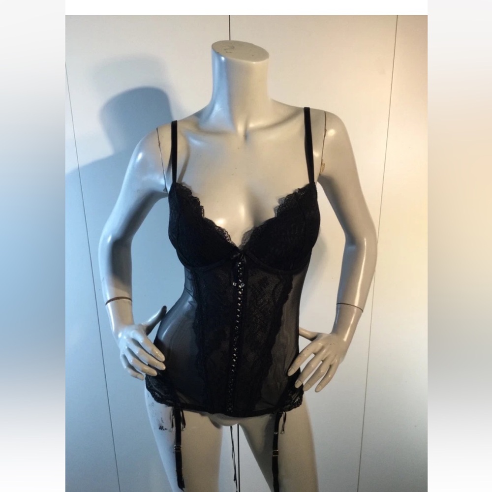 Victoria’s Secret Black Lace Corset Bustier Size 36C